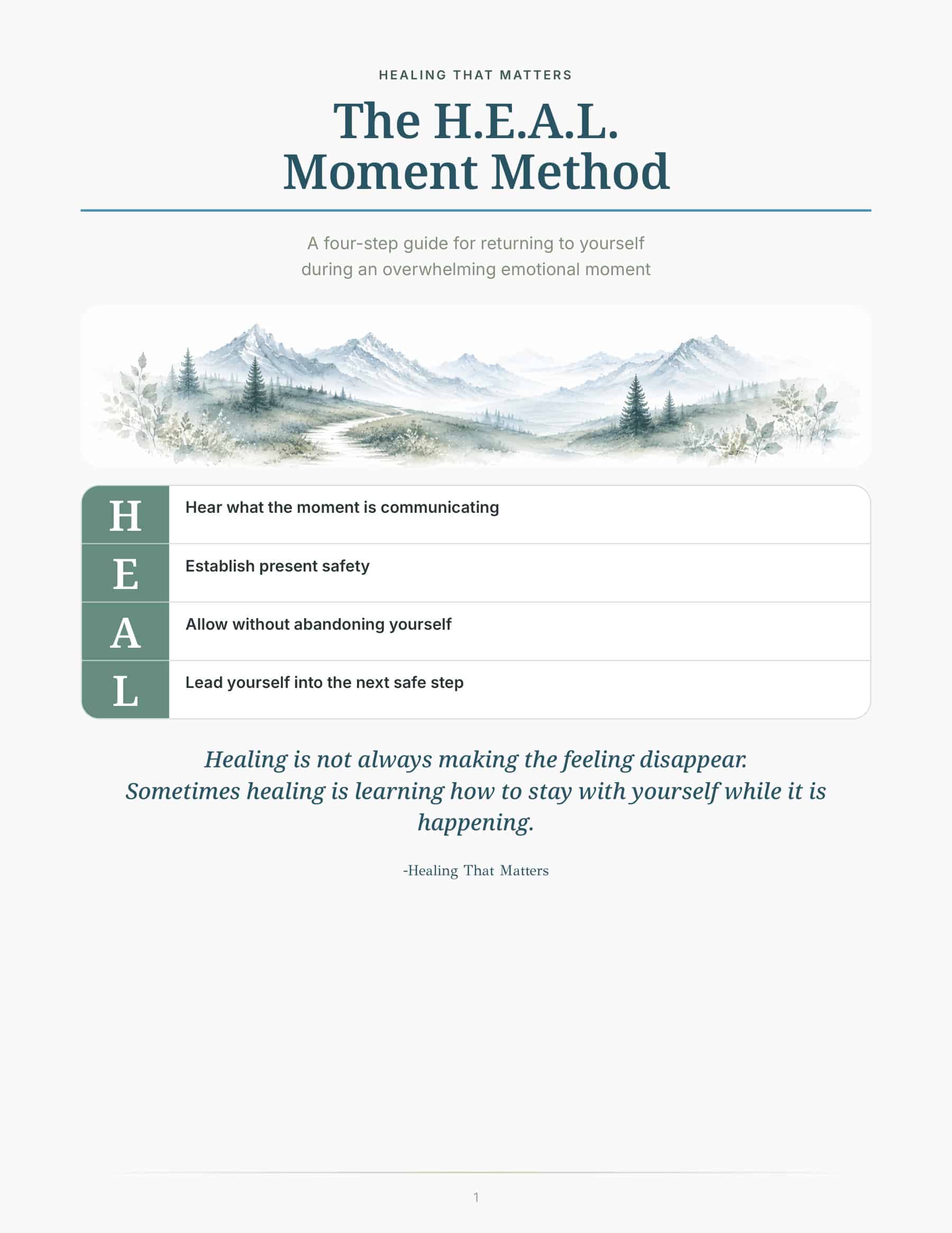 The H.E.A.L. Moment Method free guide